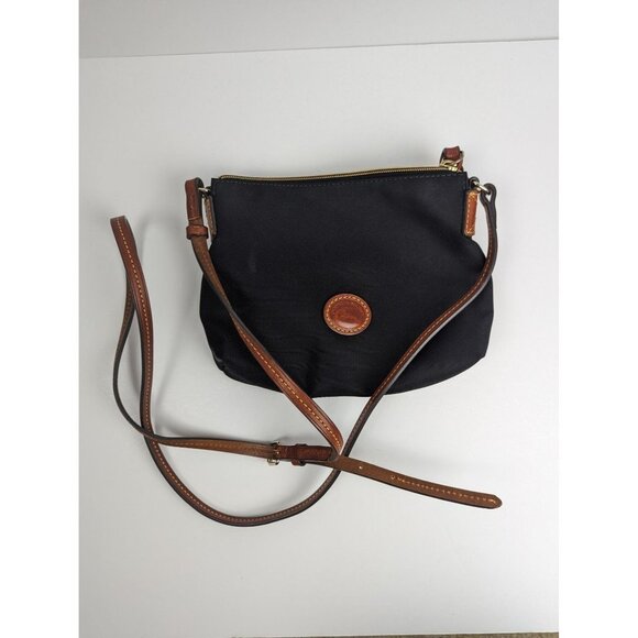 Dooney & Bourke Handbags - Dooney and Bourke Black Nylon Crossbody Pouchette Purse Black Brown